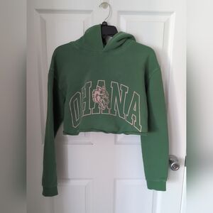 Woman's Darc Sport SHE Ohana Green Long Sleeve Cropped Hoodie Sz. Sm